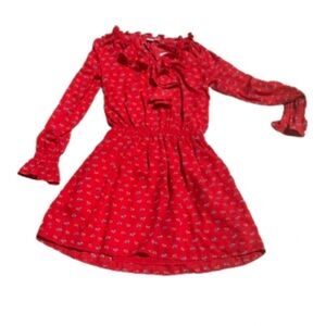Gap floral Red Ruffled Dress small